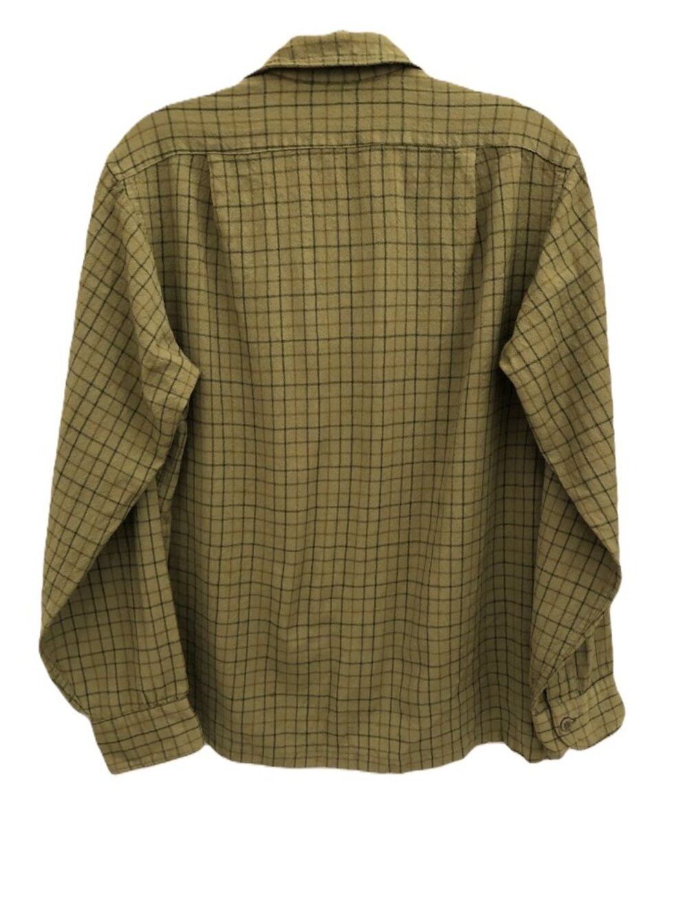 Pendleton Vintage 60s Olive Plaid Wool Shirt Medium No holes or flaws - Picture 4 of 6